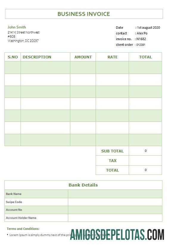 imprimível Modelo de fatura comercial grátis
